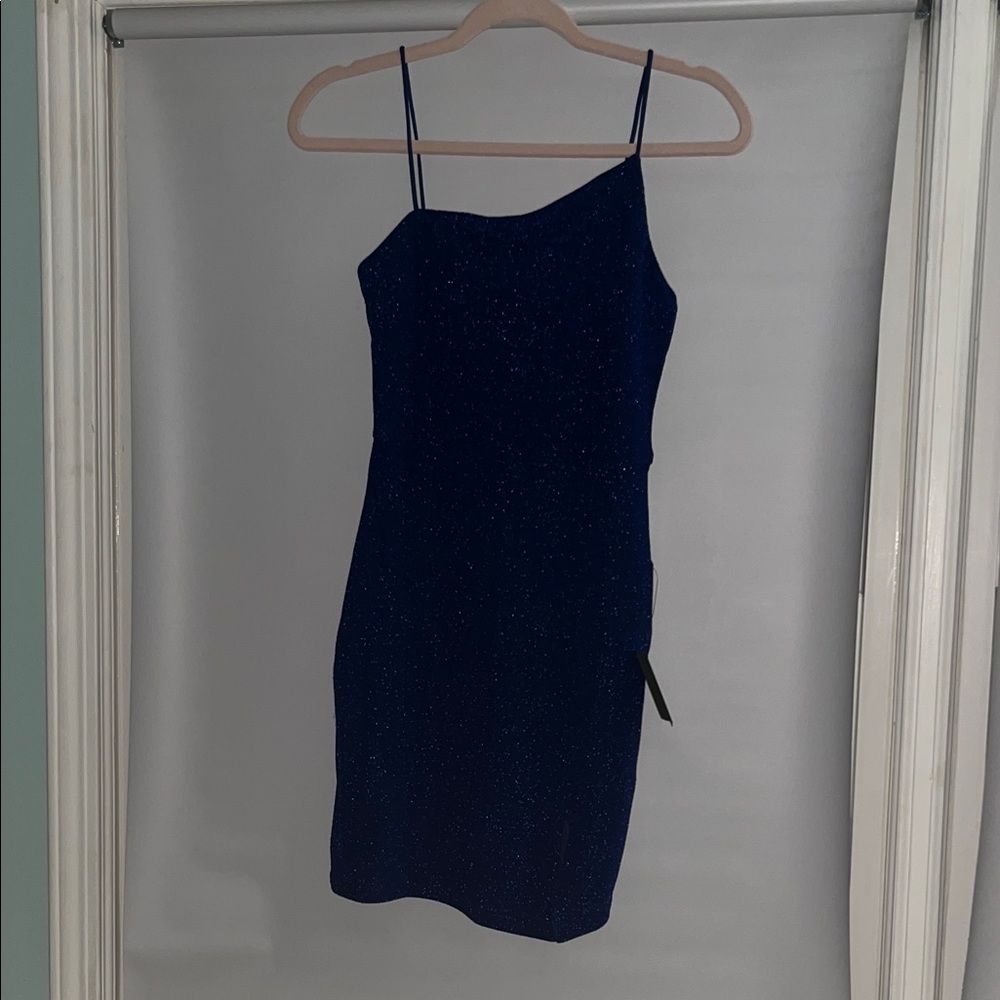 Lulu's Sparkling Midnight Blue Mini Dress